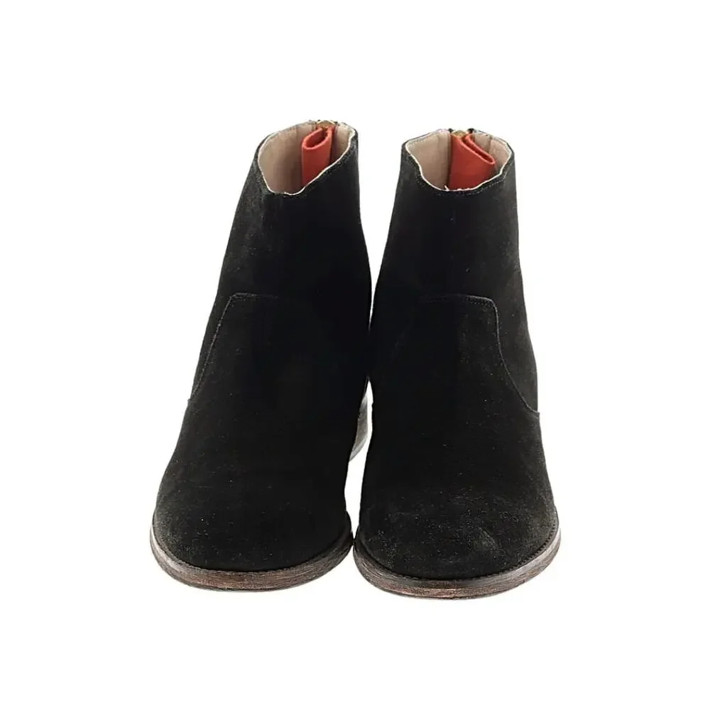 Boden Black Suede Kingham Ankle Boots Sz EU40 /US10 Classic Minimalist Academia